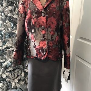 Kasper Red, Gray and Black Floral Blazer
